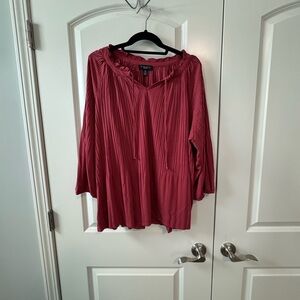 Investments Rose Ruffled Blouse with Ruffled Collar 3x